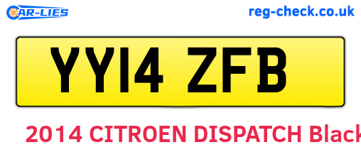 YY14ZFB are the vehicle registration plates.