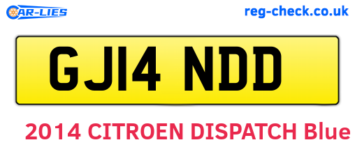 GJ14NDD are the vehicle registration plates.