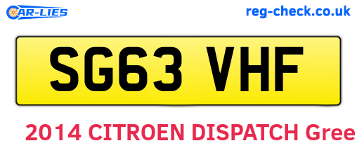 SG63VHF are the vehicle registration plates.