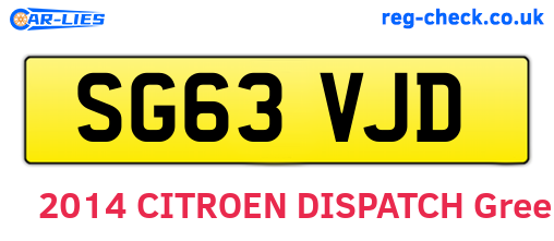 SG63VJD are the vehicle registration plates.