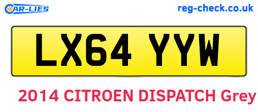 LX64YYW are the vehicle registration plates.