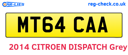 MT64CAA are the vehicle registration plates.