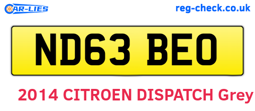 ND63BEO are the vehicle registration plates.