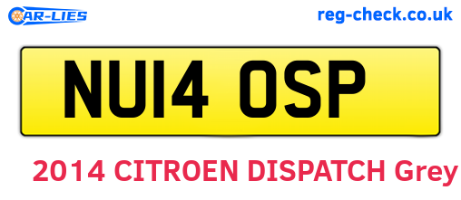 NU14OSP are the vehicle registration plates.