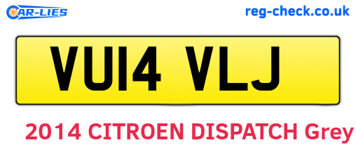 VU14VLJ are the vehicle registration plates.