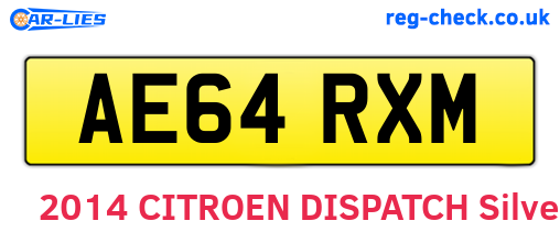AE64RXM are the vehicle registration plates.