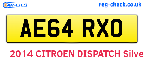 AE64RXO are the vehicle registration plates.