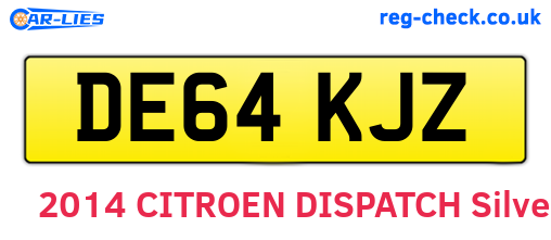 DE64KJZ are the vehicle registration plates.