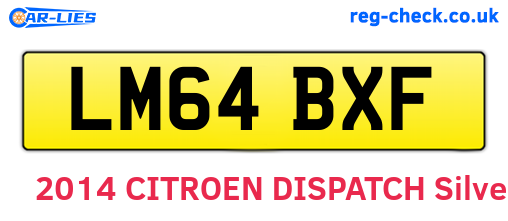 LM64BXF are the vehicle registration plates.