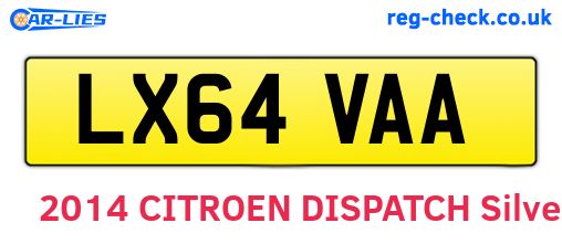 LX64VAA are the vehicle registration plates.