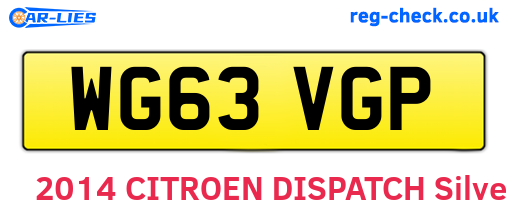 WG63VGP are the vehicle registration plates.