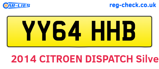 YY64HHB are the vehicle registration plates.