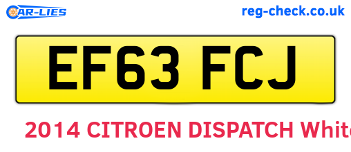 EF63FCJ are the vehicle registration plates.
