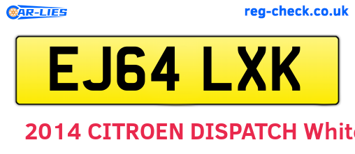 EJ64LXK are the vehicle registration plates.