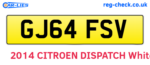 GJ64FSV are the vehicle registration plates.