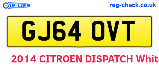 GJ64OVT are the vehicle registration plates.