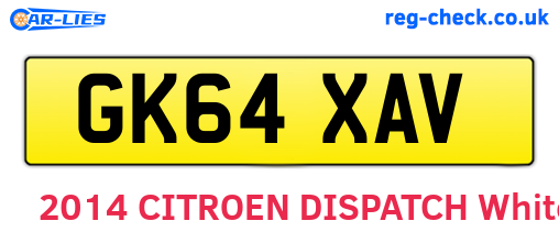 GK64XAV are the vehicle registration plates.