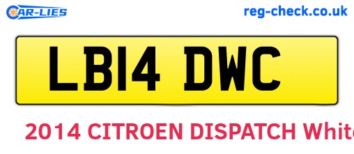 LB14DWC are the vehicle registration plates.