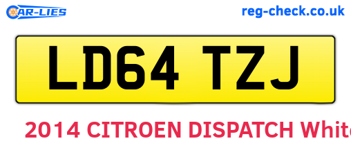 LD64TZJ are the vehicle registration plates.