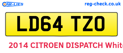 LD64TZO are the vehicle registration plates.