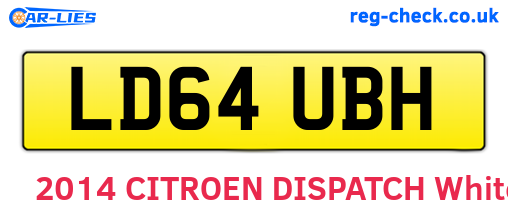 LD64UBH are the vehicle registration plates.