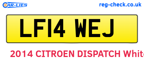 LF14WEJ are the vehicle registration plates.