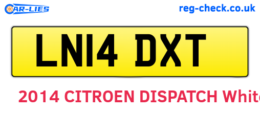 LN14DXT are the vehicle registration plates.