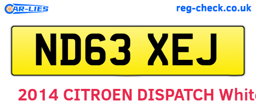 ND63XEJ are the vehicle registration plates.