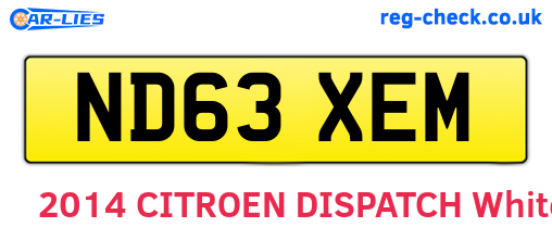 ND63XEM are the vehicle registration plates.