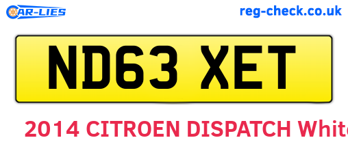 ND63XET are the vehicle registration plates.