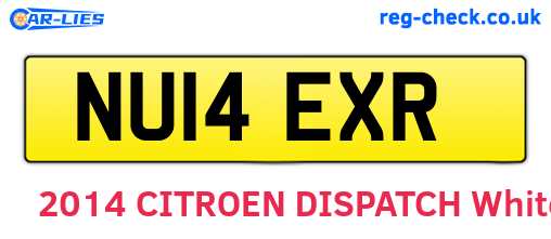 NU14EXR are the vehicle registration plates.