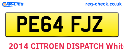 PE64FJZ are the vehicle registration plates.