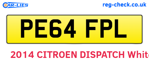 PE64FPL are the vehicle registration plates.