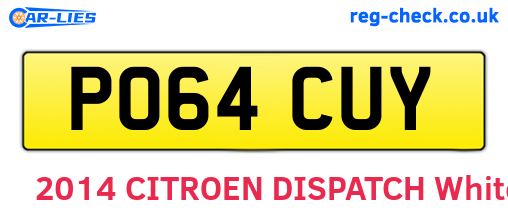 PO64CUY are the vehicle registration plates.
