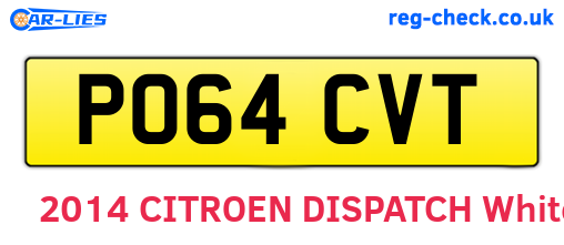 PO64CVT are the vehicle registration plates.