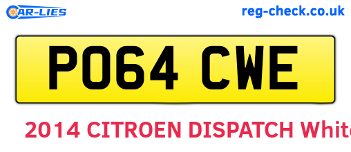 PO64CWE are the vehicle registration plates.