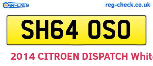 SH64OSO are the vehicle registration plates.