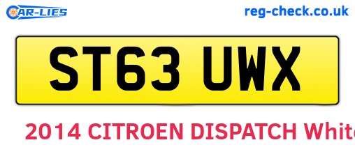 ST63UWX are the vehicle registration plates.