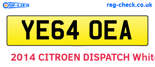 YE64OEA are the vehicle registration plates.