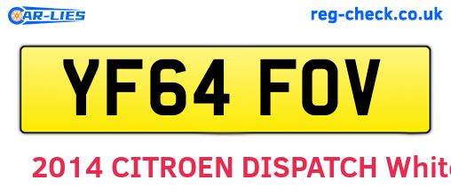 YF64FOV are the vehicle registration plates.