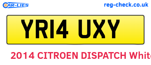 YR14UXY are the vehicle registration plates.