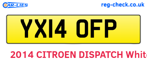 YX14OFP are the vehicle registration plates.