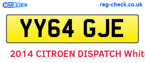 YY64GJE are the vehicle registration plates.