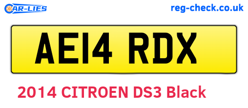 AE14RDX are the vehicle registration plates.