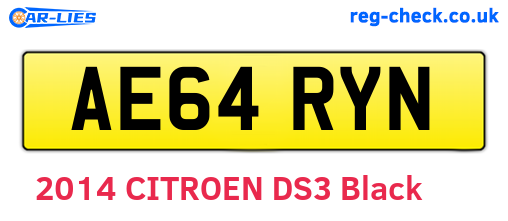 AE64RYN are the vehicle registration plates.