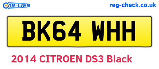 BK64WHH are the vehicle registration plates.