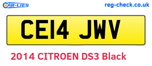 CE14JWV are the vehicle registration plates.