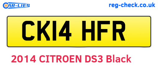 CK14HFR are the vehicle registration plates.