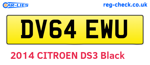 DV64EWU are the vehicle registration plates.