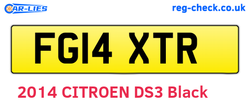 FG14XTR are the vehicle registration plates.